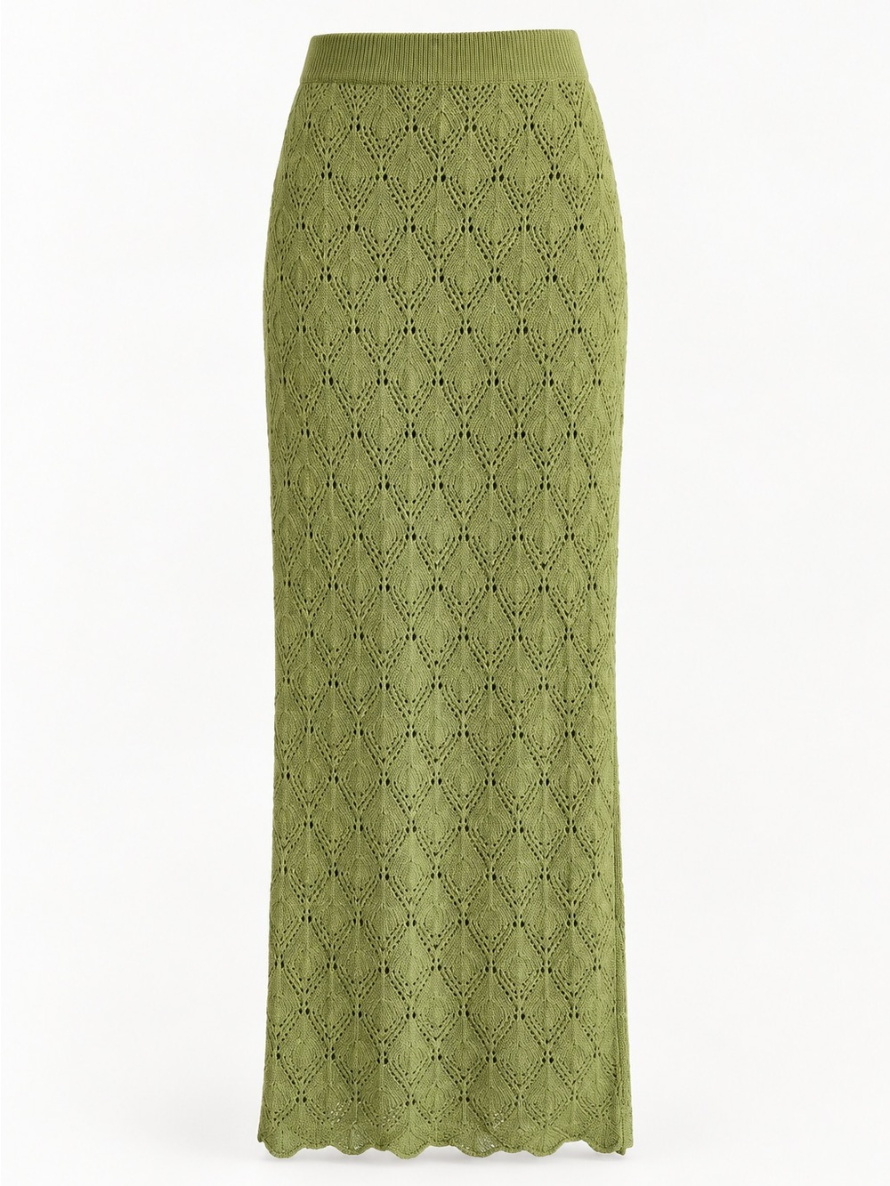 Anthropologie Olive Green Knit Maxi Skirt Small Boho Chic Fall Festival Turkey